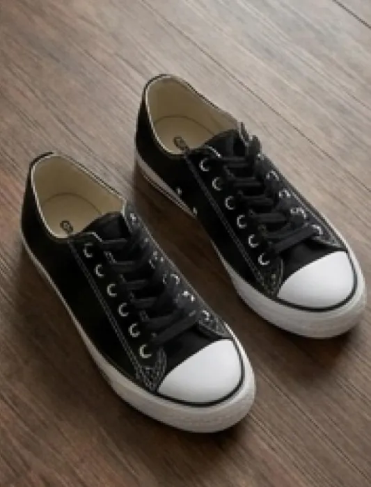 Black canvas sneakers